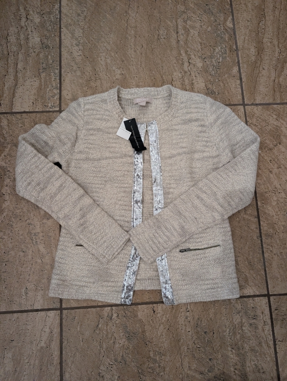 Banana Republic Sequin Trim Wool Sweater Small